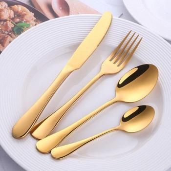 Luxuriöses 4er Set Goldbesteck