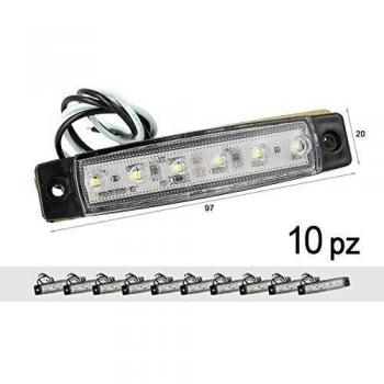 A2ZWORLD Fanali Laterali LED 10 Pezzi 24V 12V Bianco Freddo