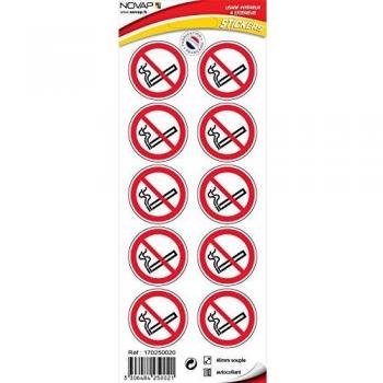 Tableau 10 Icônes Ø 40 mm – Protection anti-fumeur – 4250021