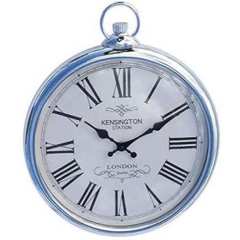 Contemporary Silver Wall Clock with Large Face