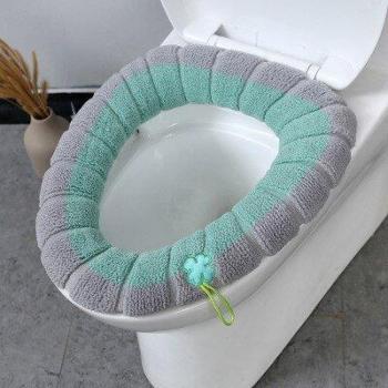 Coral Velvet Toilet Lid Cover