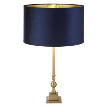 Lámpara de Trabajo Whitby Metal Cromado Tela Azul Oscuro 1 Luz E27