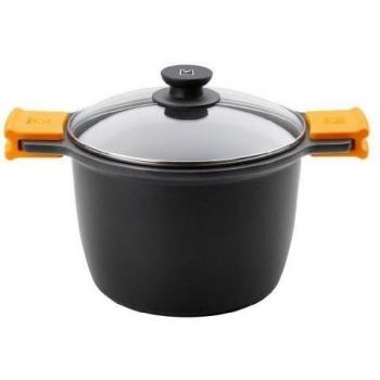 BRA OLLA ALTA EFFICIENT A273905 24CM 6.8L ESPESOR 6MM ALUMINIO FUNDIDO TEFLON ANTIADHERENTE PLATINUM PLUS TAPA VIDRIO TEMPLADO