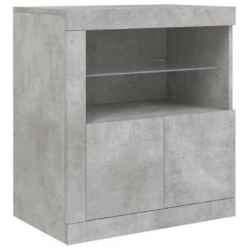 Aparador con luces led gris hormigón 60,5x37x67 cm Vidaxl Gris
