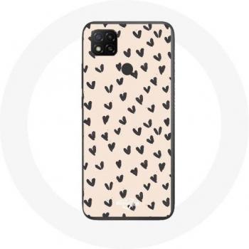 Xiaomi Redmi 9C Black Hearts Protective Cover