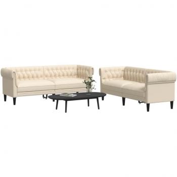 VidaXL Set di Divani 2 parti Cremato Tessile