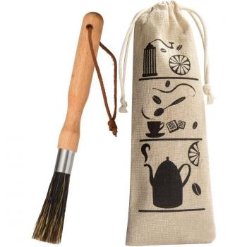 CaféClean 360 – Brosse Poils Sanglier, Manche Noyer, Courroie P7Ding