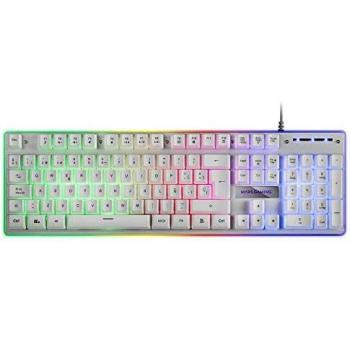 Teclado Gaming SemiMecánico Mars Gaming MK220ES/ Blanco
