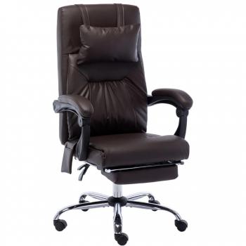Chaise de bureau de massage en similicuir marron