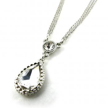 Les Trésors De Lily White Silver “Sissi” Chain Necklace (N0793)