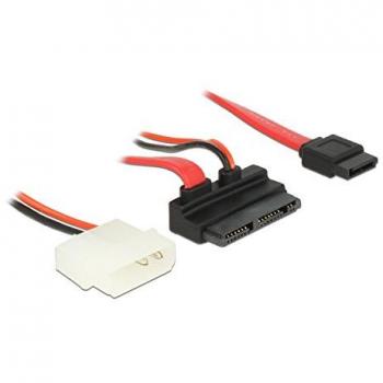 Delock SATA‑Micro‑Stecker, 60 cm gebogenes Kabel, 7‑Pin + 2‑Pin Stromanschluss (83912)