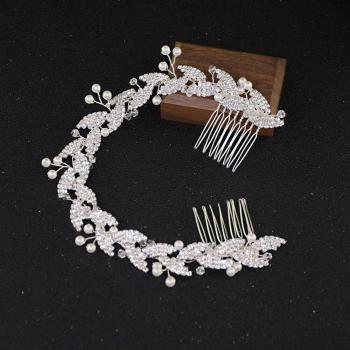 Accesorio de cabello de perlas y rhinestones para novias SCHP251B