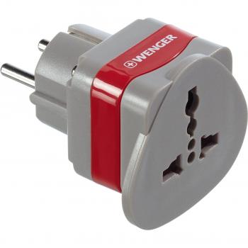Wenger Adapter WE4095GY – Grey, 3‑Stellwerk, Europäisch‑Asiatisch, Mittelafrika & Karibik