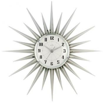 Acctim Stella Wall Clock Silver/Chrome/Sunburst, 43 cm x 43 cm