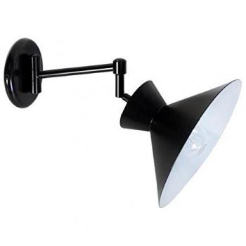 TOSEL Applique 1 Lumière Luminaire Intérieur Acier Noir Opale Style Vintage