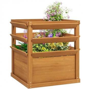 Jardinière de jardin avec treillis en sapin 65L x 65l x 73H