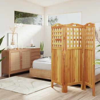 3-Panel Room Divider 47.8x0.8x45.3 Solid Wood Acacia Vidaxl