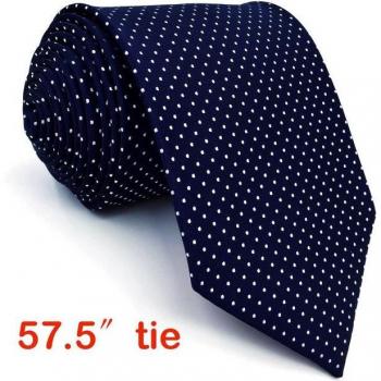Classic Blue Polka Dot Necktie and Pocket Square for Men