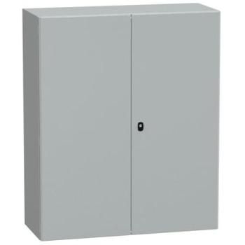 Wandschrank mit Montageplatte 2‑Tür, RAL 7035, IP55, IK10 – Schneider Electric Spacial S3D