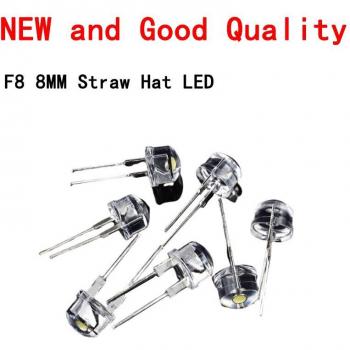 100PCS Wide Angle Transparent Straw Hat LED