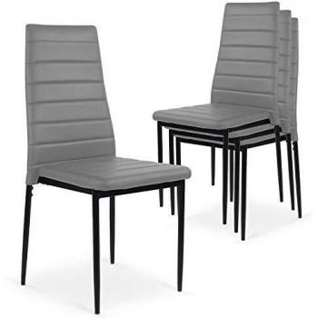 Quatre chaises empilables Strip gris