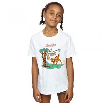 Kids’ Bambi Tilted Up Tee – White, 9‑11 Year Olds – Disney Edition