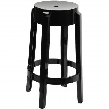 Kartell Charles Ghost Hocker, 65 cm, schwarz glänzend – Doppelpack