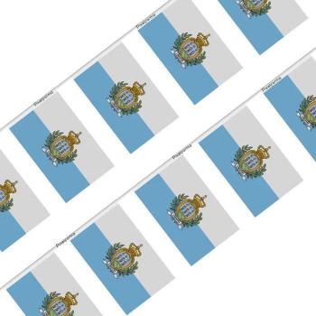 Saint-Marin Banner Strip – 20 Flags, 14x21 cm, Weather‑Proof Polyester