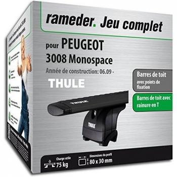Rameder Pack, Barres de Toit WingBar Evo Peugeot 3008 Monospace