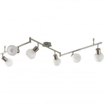 Wohnzimmer‑LED Decke Tanos – 6‑Flammen Alu Lampe mit Dimmfunktion