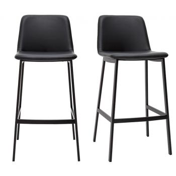 Tabourets de bar design noirs H75 cm ARSENE