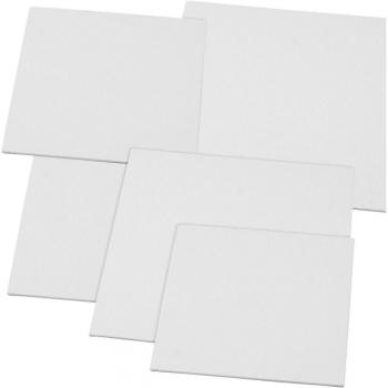 Toile blanche multi-tons 15x15+20x20 cm, ép. 3 mm, 280 g/m², boîte de 80 pièces