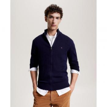 Cardigan con zip Tommy Hilfiger, collo alto, cotone e cachemire