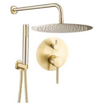 Douche encastrée TIKO or brossé