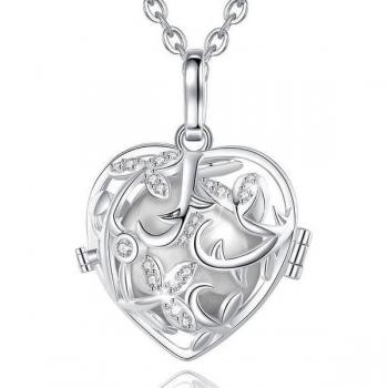 Sfera Cuore Argento Con Strass Per Gravidanza