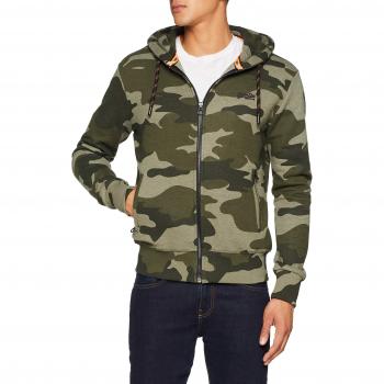 Pull Zippé Multicolore (Urban Green Camo Xr6) pour Homme, Superdry Étiquette Orange
