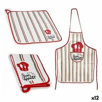 KINVARA Cocina Bon Appetit: Kit de 12 piezas, Blanco y Rojo