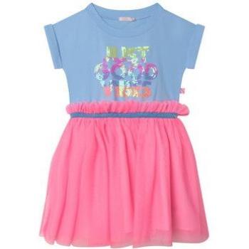 Robe bimatière bleue ciel à manches fines pour 12 ans