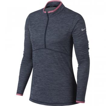 Women's Large Dry Top Half-Zip, Thunder Blue with Flat Silver Trim