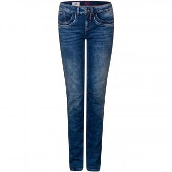 Damen StreetOne MidBlue Jeans 30″ – Casual Fit, Jane 30, authentisch gebürstet