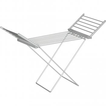 HOMCOM Stendino Elettrico Riscaldato Pieghevole in Alluminio 144x53x96cm Argento