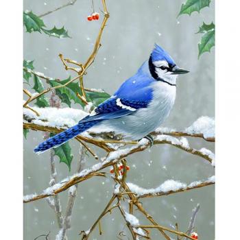 Diamant Mozaïek Set Blauwe Vogels 20X30CM