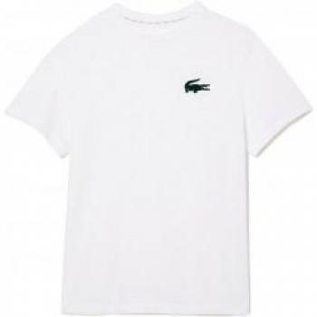 Camiseta Lacoste mujer con logo verde en blanco