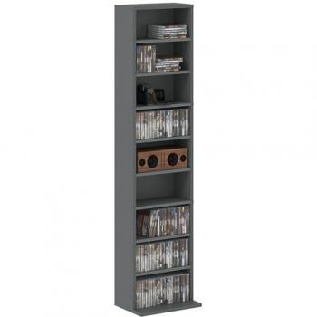 Adjustable Shelf Tower – 260 CDs, 120 DVDs (Grey)