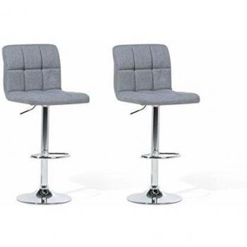 Bar Stool Set Beliani Marion 2 Taburetes Grises