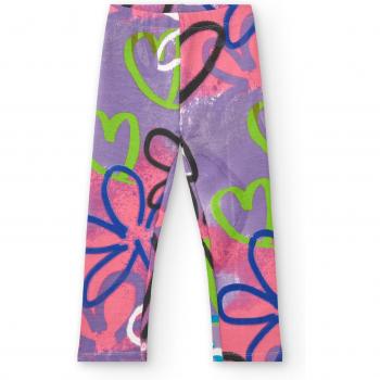 Leggings Para Niñas con Motivo Floral y Corazones Tuc Tuc
