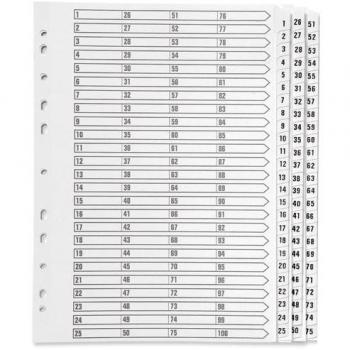 Q-Connect A4 1-75 Index Multi-Punched Reinforced Board Clear Tab