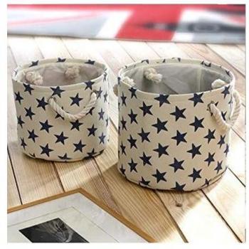 Ensemble de 2 paniers en toile motif constellation
