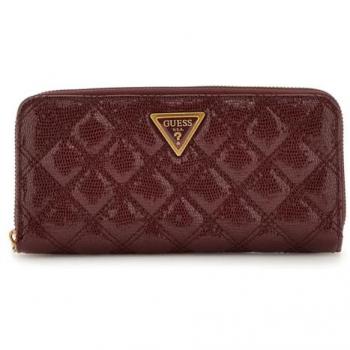 Portefeuille Guess GIULLY SLG LARGE ZIP AROUND Bordeaux