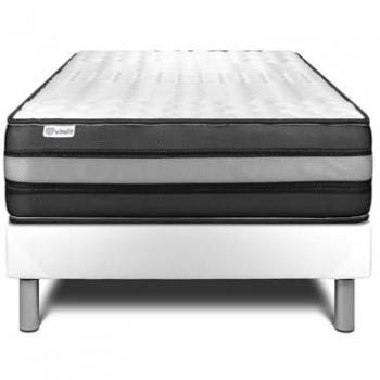 Set VITAL POWER ZEN 120x200: Somier blanco y colchón visco